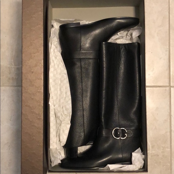 gucci black leather boots